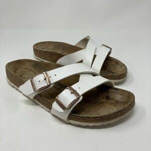 Birkenstock Yao Women's 7 White Leather Cross Strap Sandals EU 38
